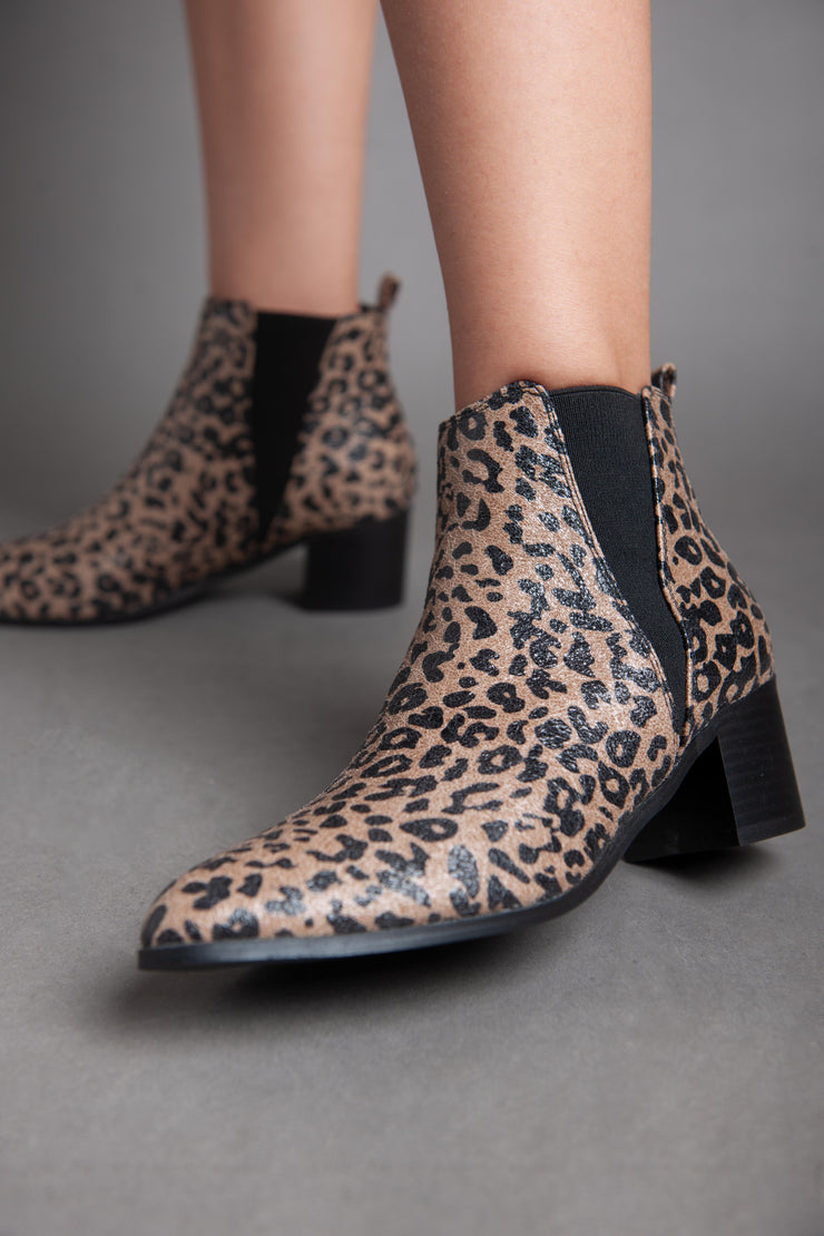 Tiger Ankle Boots - Beige