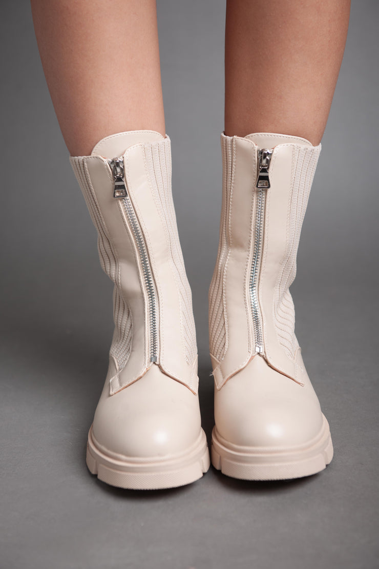 Sided Socks - Half Boot - Beige