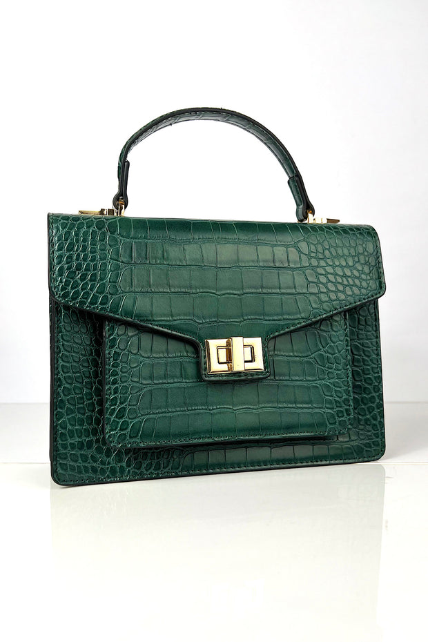 Croc Leather Handbag