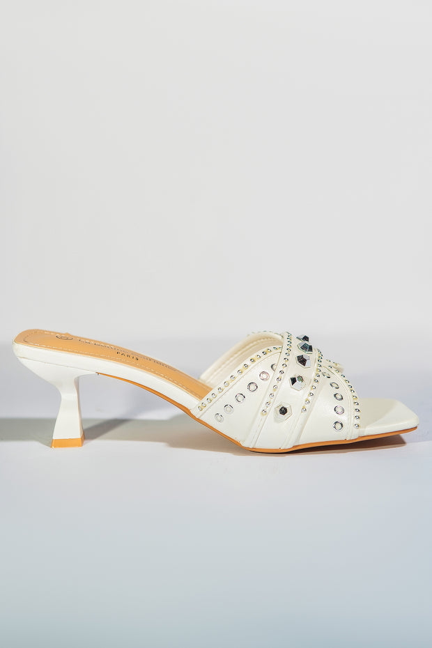 Jewels Heels - White