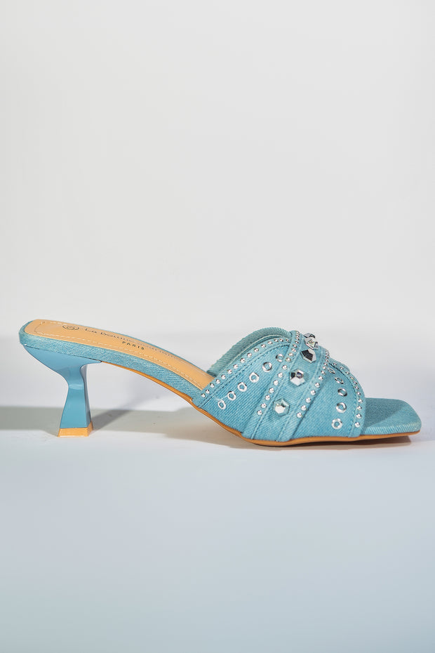 Jewels Heels - Light Blue