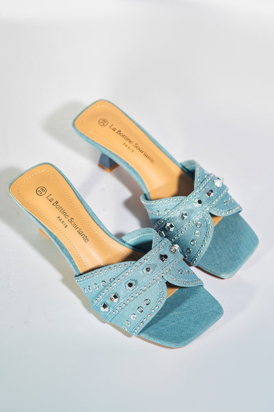 Jewels Heels - Light Blue