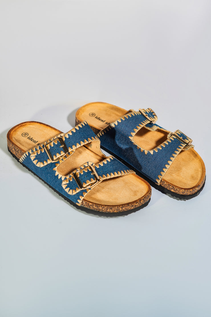 Breezy Old School Slipper - Dark Blue