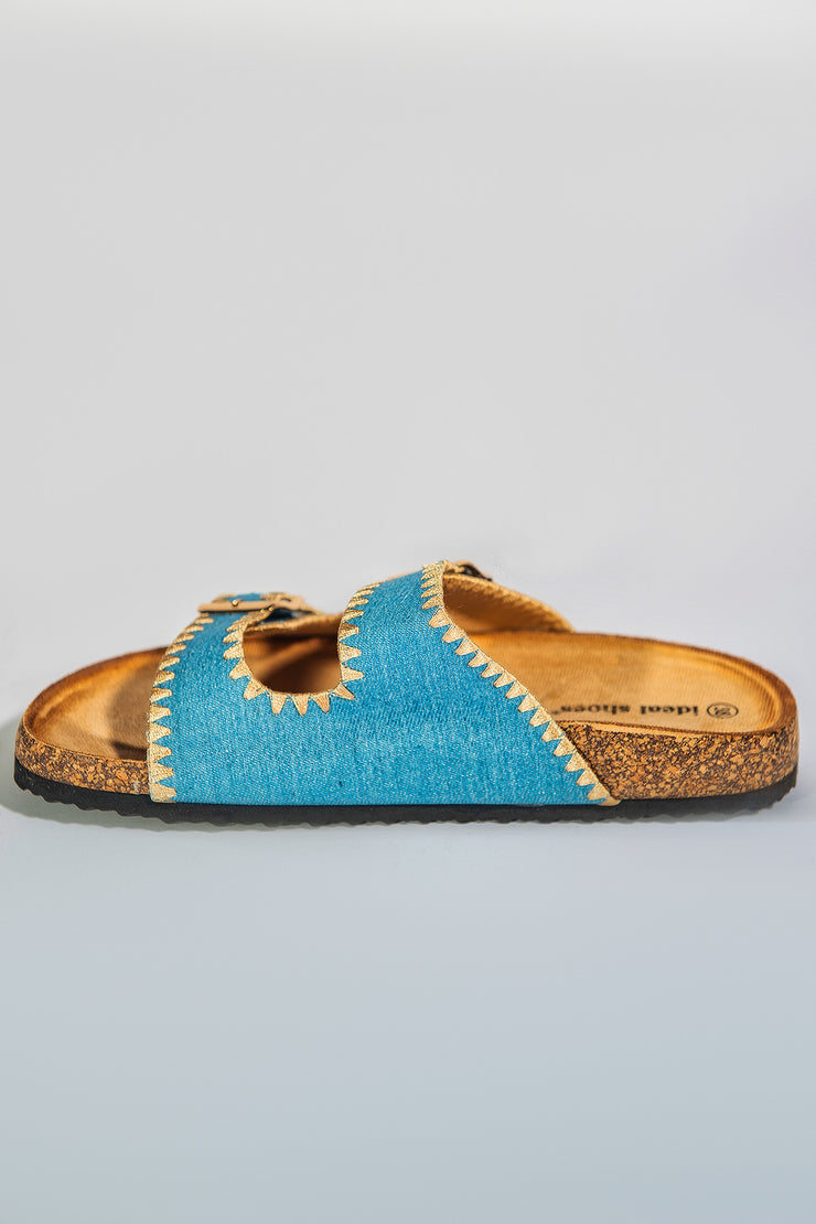 Breezy Old School Slipper - Light Blue