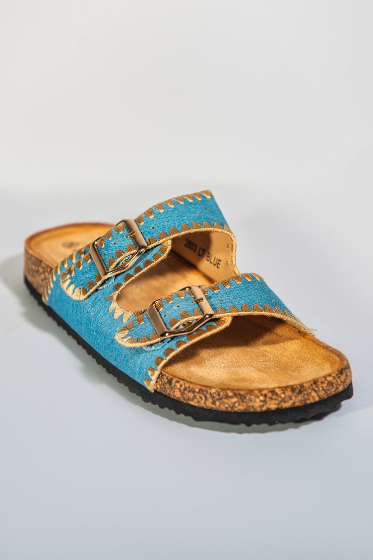 Breezy Old School Slipper - Light Blue