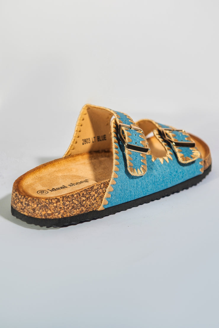 Breezy Old School Slipper - Light Blue