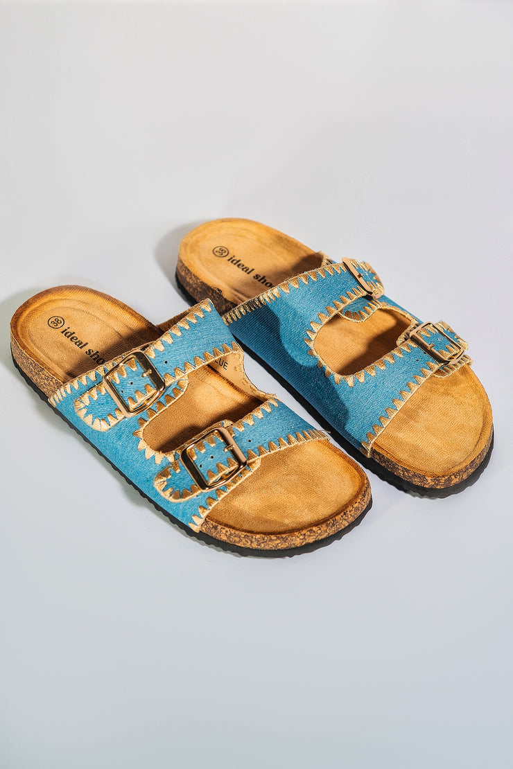 Breezy Old School Slipper - Light Blue