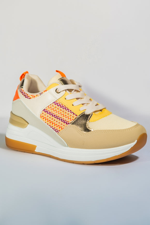 Bohoo Pattern Sneakers - Orange