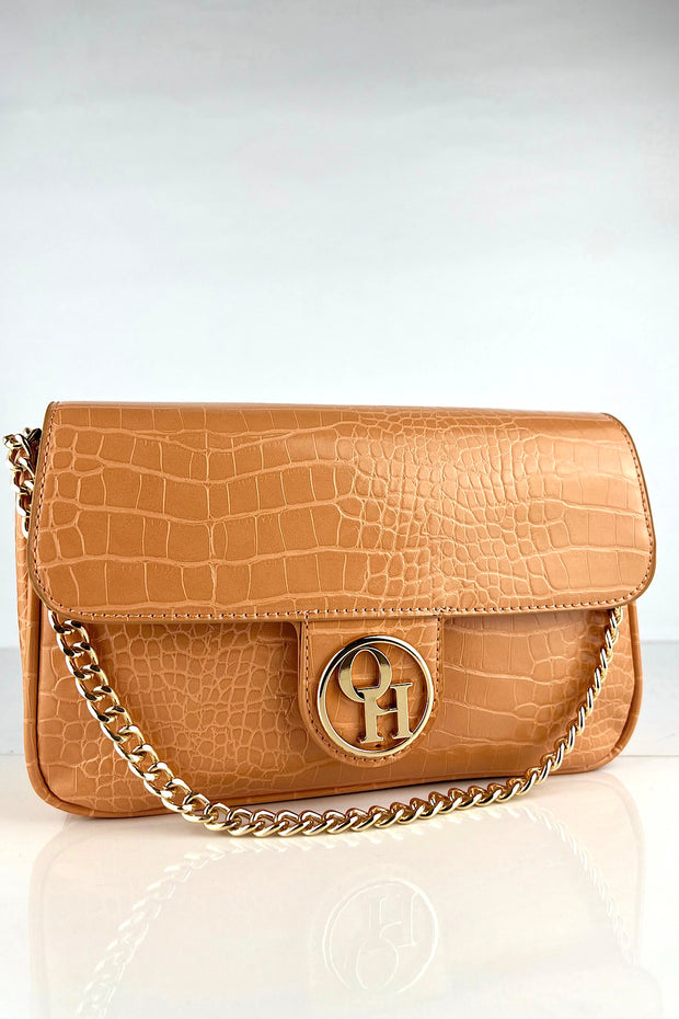 Croc Leather Mini Hand Bag