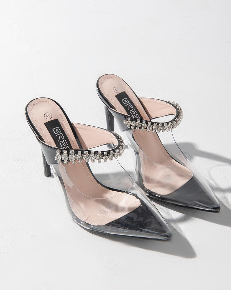 Transparent Mules - Sandals - Black