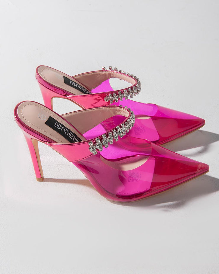 Transparent Mules - Sandals - Pink