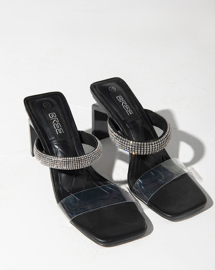 Strass Mules - Sandals - Black