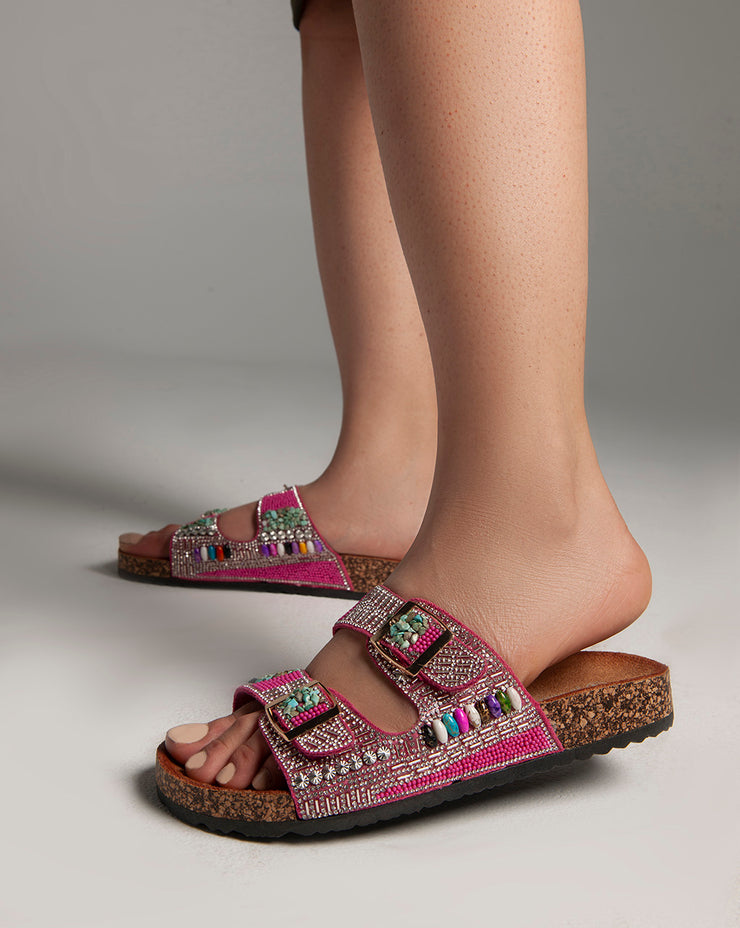 African Stones Slippers - Pink