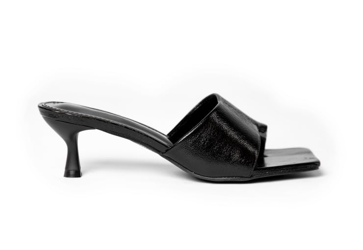 Logan Metallic mules - Sandal Heels - Black