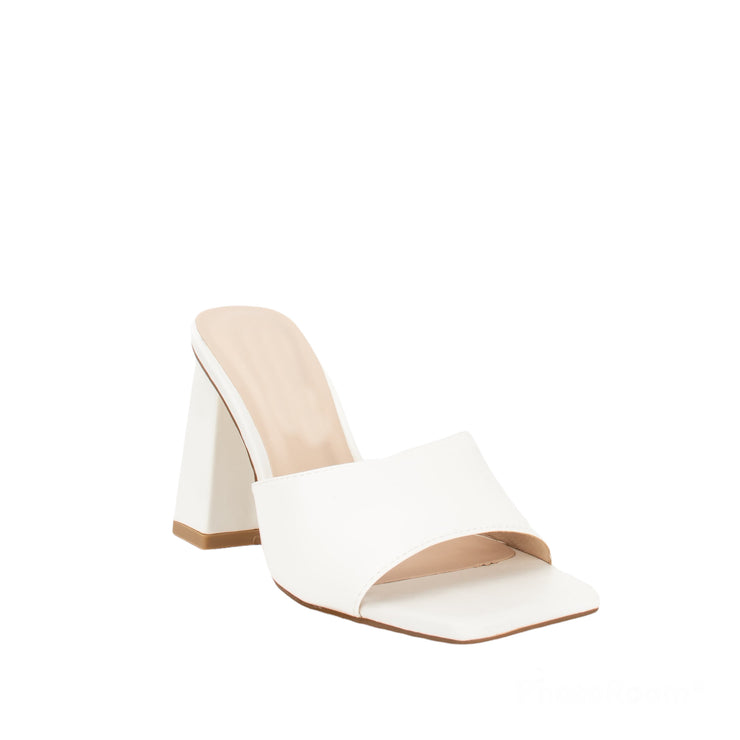 Moda block heel mules - White