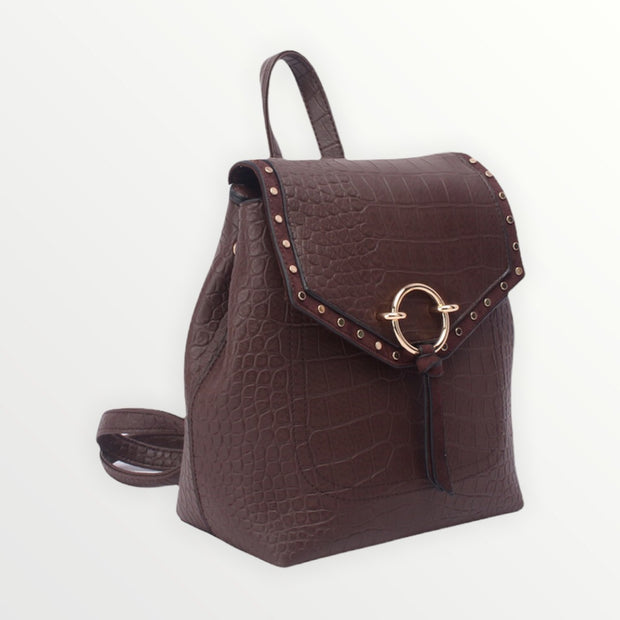 Luna leather backpack - Brown