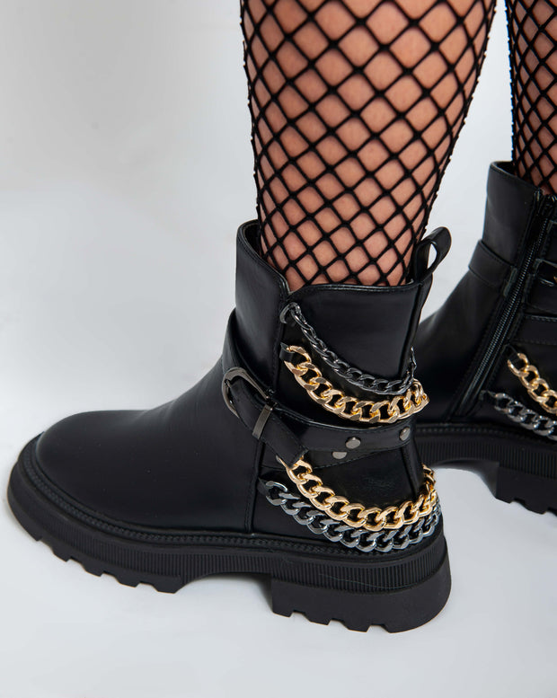 Tessa black chunky chain details - Black