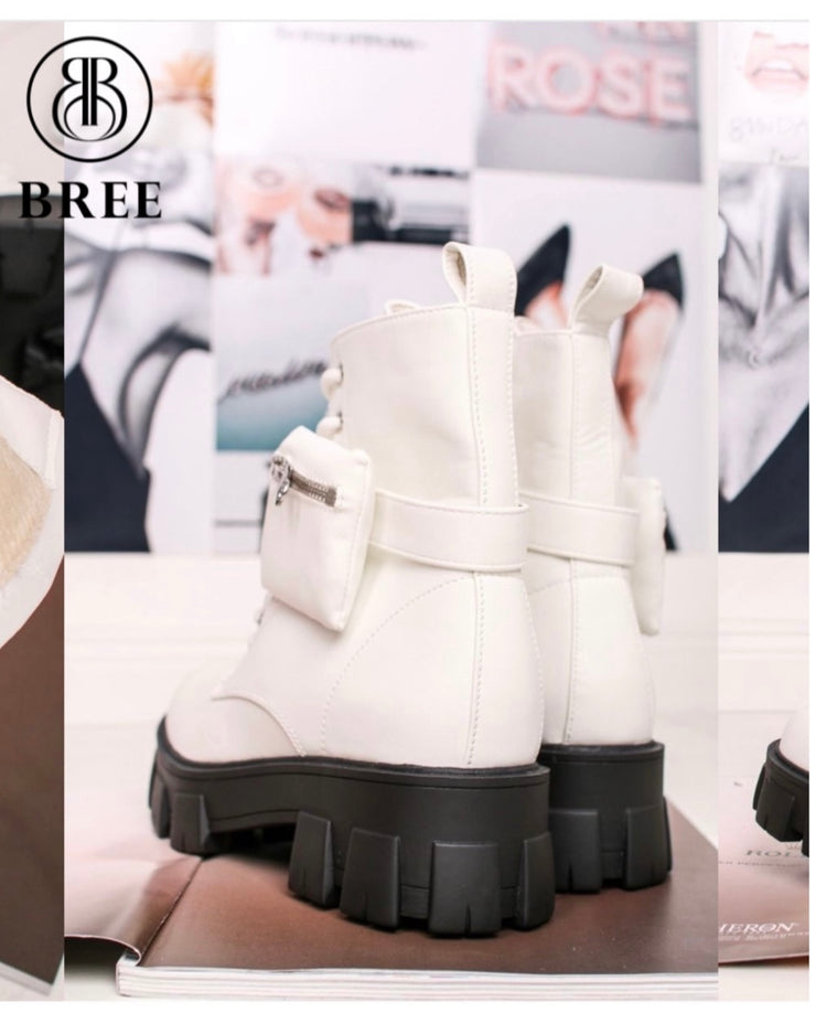 White platform boots