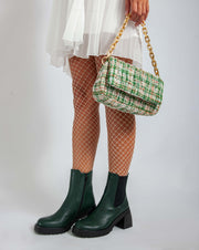 Warm Biker Ankle Boots - Green