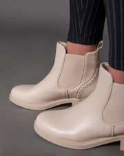 Minimalist chelsea boots - Beige