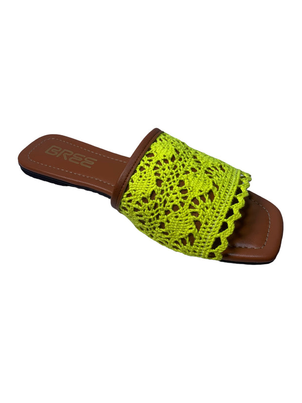 Woven flat slippers - Yellow