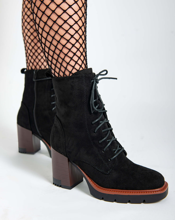 Block heel booties - Black