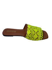 Woven flat slippers - Yellow