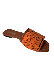 Woven flat slippers - Orange