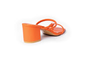 Two Band Chunky Mules - Sandal Heels - Orange