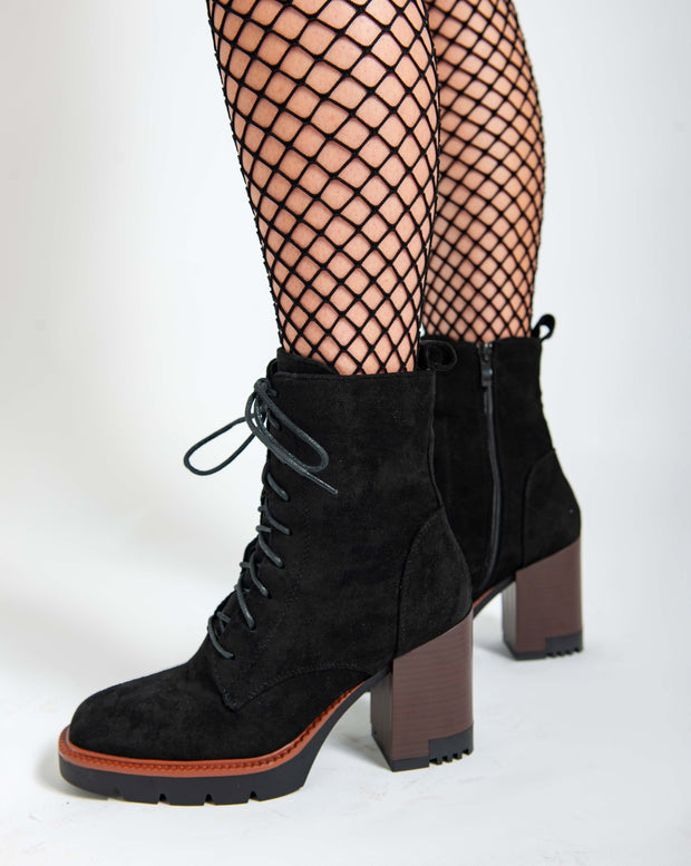 Block heel booties - Black