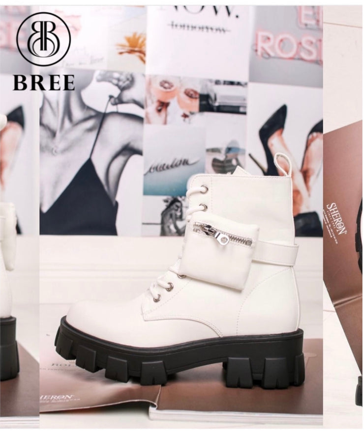 White platform boots