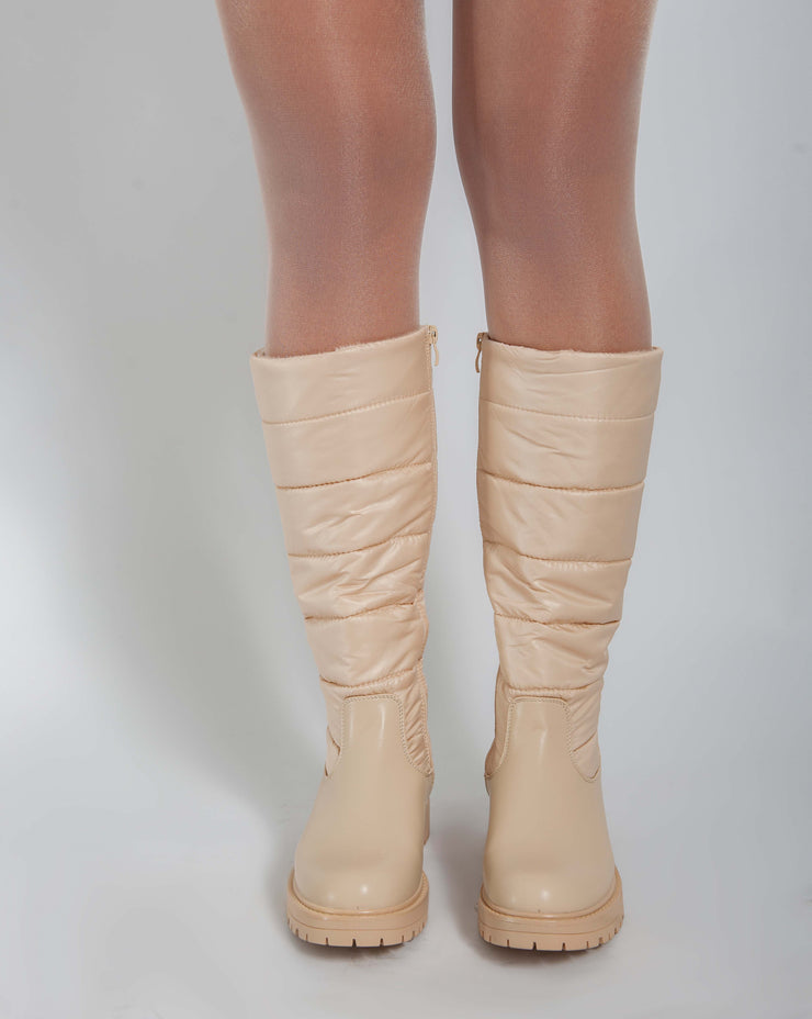 Knee-high chunky boots - Beige