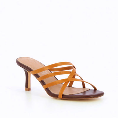 Strap Mules With Heel - Camel